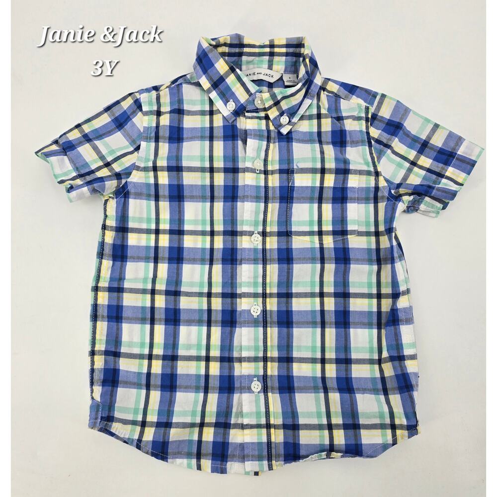 Janie and Jack Boys' Plaid Button-Down Shirt – Size 3T